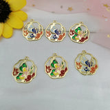 10pcs Colorful Butterfly Charms 23x26mm Enamel Metal Small Pendant DIY Jewelry
