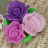 10pcs 25mm Polymer Clay Rose Flower Beads DIY Phone Case Decoration
