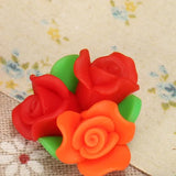10pcs 25mm Polymer Clay Rose Flower Beads DIY Phone Case Decoration