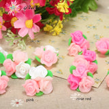 10pcs 25mm Polymer Clay Rose Flower Beads DIY Phone Case Decoration