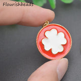 10pcs 25x26mm Brass Plated Flower Charms for Jewelry Making
