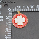 10pcs 25x26mm Brass Plated Flower Charms for Jewelry Making
