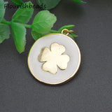 10pcs 25x26mm Brass Plated Flower Charms for Jewelry Making