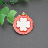 10pcs 25x26mm Brass Plated Flower Charms for Jewelry Making