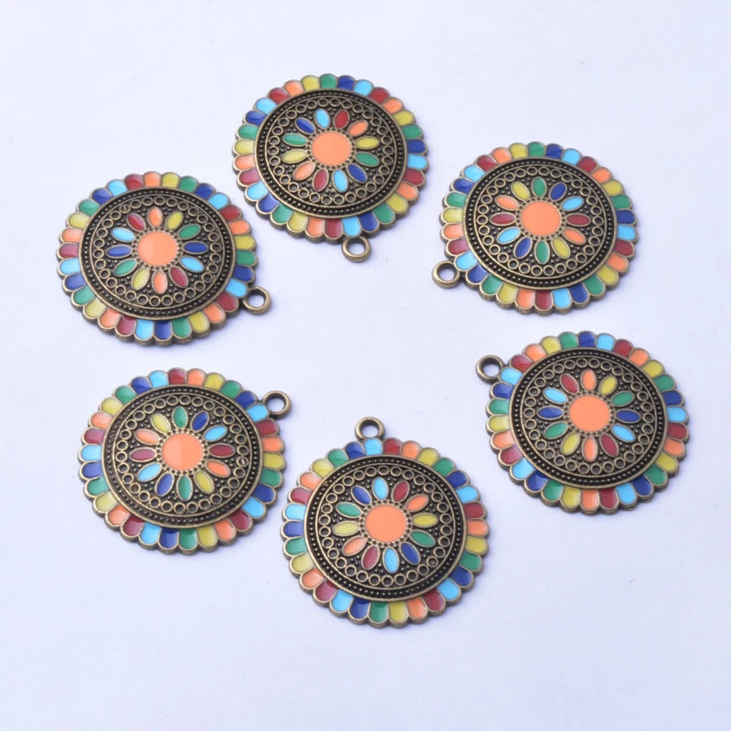 10pcs Enamelled Alloy Charms Ear Pendant DIY Jewelry Earrings