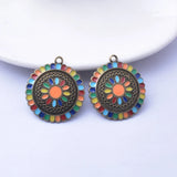10pcs Enamelled Alloy Charms Ear Pendant DIY Jewelry Earrings