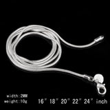 10pcs/lot 2mm Silver Snake Chains Stamped Necklaces Bulk