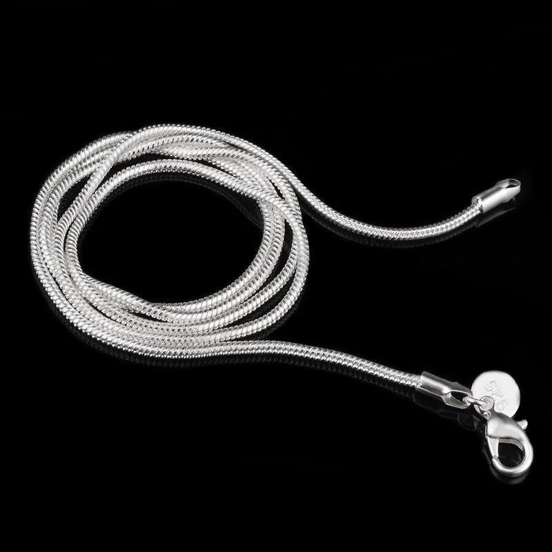 10pcs/lot 2mm Silver Snake Chains Stamped Necklaces Bulk