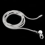 10pcs/lot 2mm Silver Snake Chains Stamped Necklaces Bulk