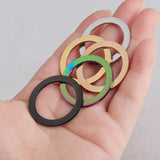 10pcs 3.5mm Width 30mm Hollow Circle Charm Stainless Steel Pendant