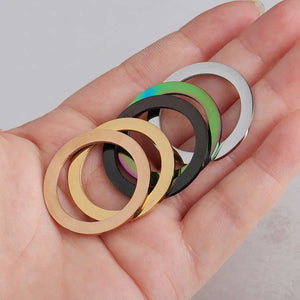 10pcs 3.5mm Width 30mm Hollow Circle Charm Stainless Steel Pendant