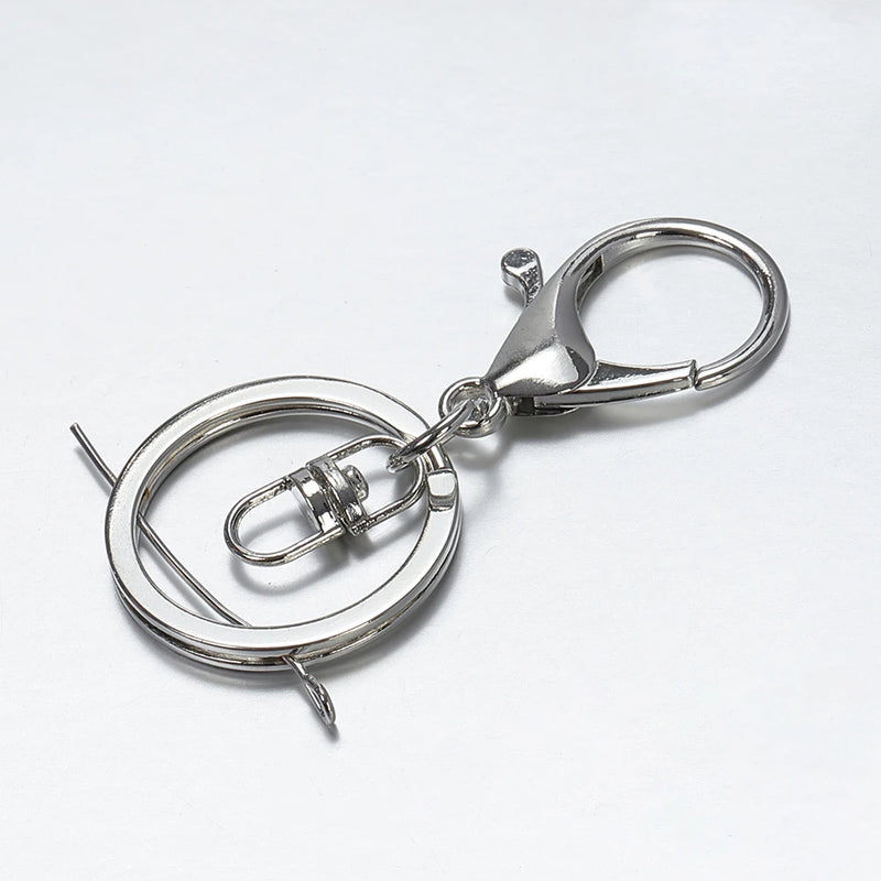 10pcs 30mm Split Key Ring Lobster Clasp Key Hook Key