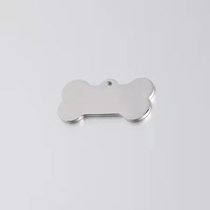 10pcs 31*16mm Polished Stainless Steel Pet ID Tag Bone Charms
