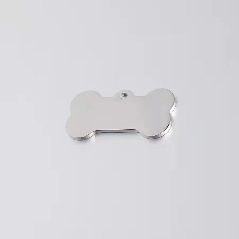10pcs 31*16mm Polished Stainless Steel Pet ID Tag Bone Charms