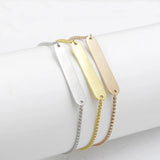 10pcs 316L Stainless Steel Mirror Polish Bar Bracelet DIY Chain Bracelets