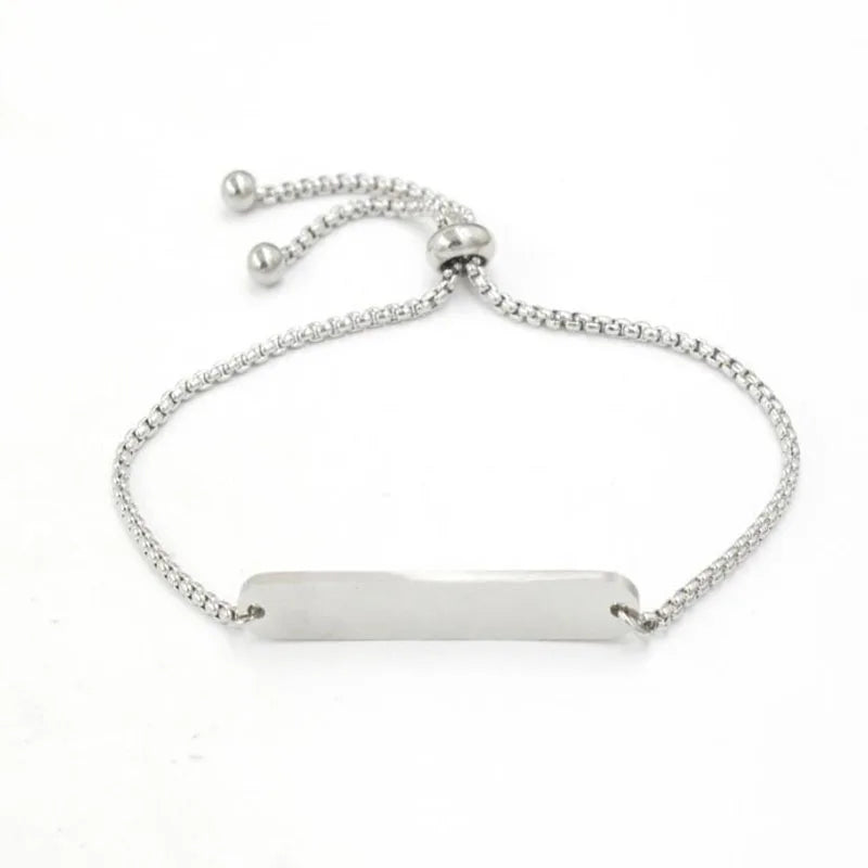 10pcs 316L Stainless Steel Mirror Polish Bar Bracelet DIY Chain Bracelets