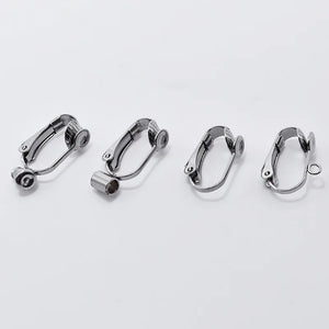 10pcs 316L Stainless Steel Clip on Earrings Convert Clasp DIY Ear Jewelry Making