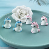 10pcs Unicorn Horse Resin Charms Pendant Keychain Necklace DIY Jewelry 24*18mm