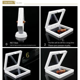 10pcs 3D Floating Display Case Transparent Square Holder Jewelry Storage Box