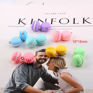 10pcs Mini Dessert Macarons Resin Charms Pendants Colorful Hamburger Charms