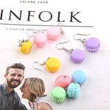 10pcs Mini Dessert Macarons Resin Charms Pendants Colorful Hamburger Charms
