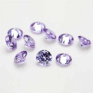 10pcs 4.0-20mm Round CZ Stone Lavander AAAAA Cubic Zirconia Gems For DIY