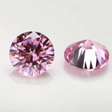 10pcs 4.0~20mm Round Pink CZ Stone AAAAA Cubic Zirconia Gems