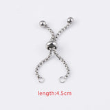 10pcs Stainless Steel Box Chain Slider Extender Chain DIY 1.8mm Thickness