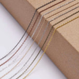 10pcs Stainless Steel Cuban Chain Necklaces 40-60cm 1.5mm/2mm Men Women 4 Colors