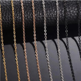 10pcs Stainless Steel Cuban Chain Necklaces 40-60cm 1.5mm/2mm Men Women 4 Colors