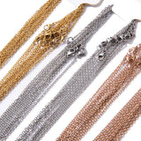 10pcs Stainless Steel Cuban Chain Necklaces 40-60cm 1.5mm/2mm Men Women 4 Colors