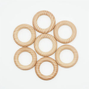 10pcs Natural Beech Wood Ring Beads for DIY Jewelry Baby Molar Teething