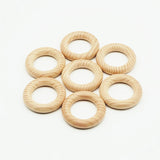 10pcs Natural Beech Wood Ring Beads for DIY Jewelry Baby Molar Teething