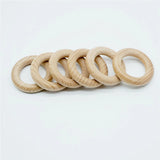 10pcs Natural Beech Wood Ring Beads for DIY Jewelry Baby Molar Teething