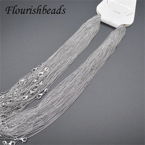 10pcs 17.7in Nickel Silver Plated Necklace Chains