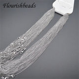 10pcs 17.7in Nickel Silver Plated Necklace Chains