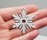 10pcs Antique Silver Snowflake Charms for DIY Jewelry Winter Christmas Pendants