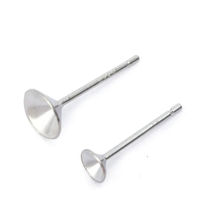10pcs 925 Sterling Silver Earrings Settings DIY Jewelry Making
