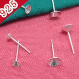 10pcs 925 Sterling Silver Earrings Settings DIY Jewelry Making