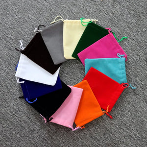 10pcs Velvet Bags Small Jewelry Pouch Christmas Favor Bags Pink