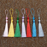 10pcs Polyester Hanging Rope Tassels Beads Fringe Trim Key for DIY Bookmark