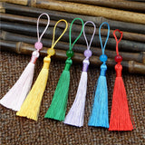 10pcs Polyester Hanging Rope Tassels Beads Fringe Trim Key for DIY Bookmark