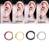 10pcs Colorful Stainless Steel Hoop Earrings For Men Women