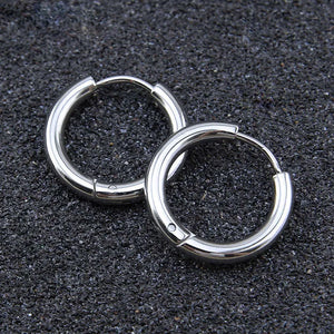 10pcs Colorful Stainless Steel Hoop Earrings For Men Women