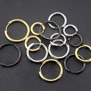 10pcs Colorful Stainless Steel Hoop Earrings For Men Women