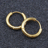 10pcs Colorful Stainless Steel Hoop Earrings For Men Women
