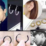 10pcs Colorful Stainless Steel Hoop Earrings For Men Women