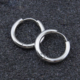10pcs Colorful Stainless Steel Hoop Earrings For Men Women