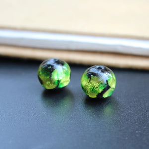 10pcs Olive Green Luminous Glass Beads 8 10 12mm for Jewelry Making