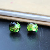 10pcs Olive Green Luminous Glass Beads 8 10 12mm for Jewelry Making